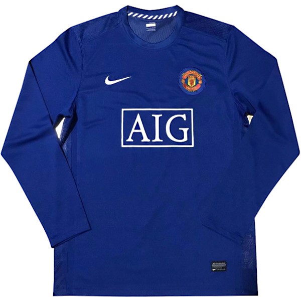 Camiseta Manchester United Segunda equipación ML Retro 2007 08 Azul